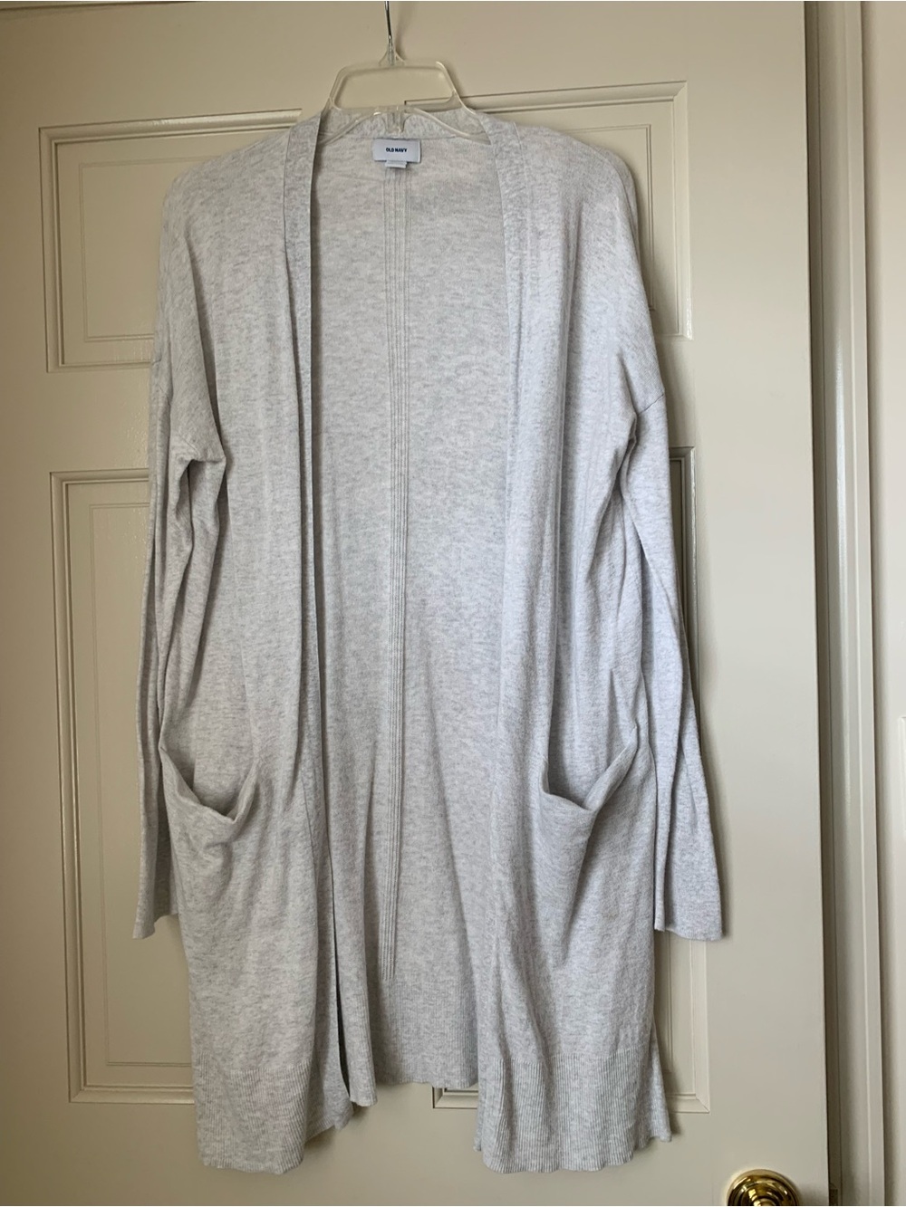 Old Navy Light Gray Open-Front Pocket Cardigan